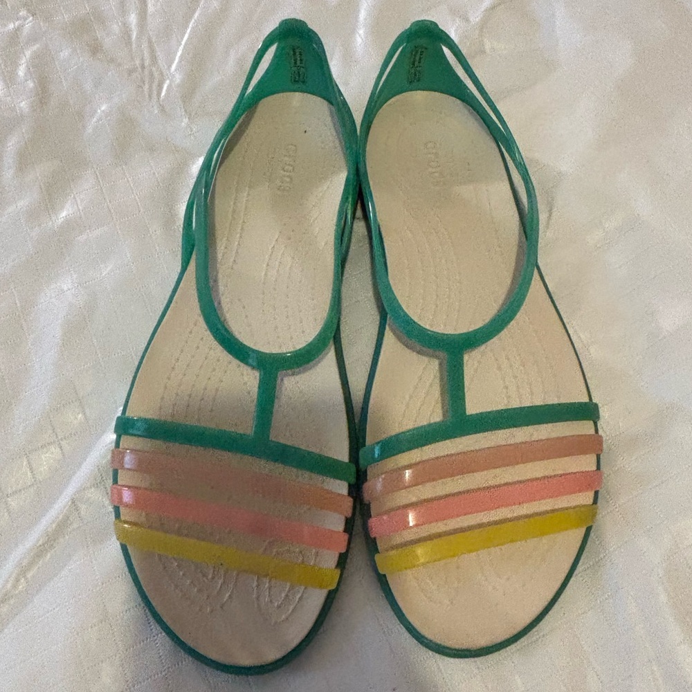 CROCS Green and Multicolor Sandals